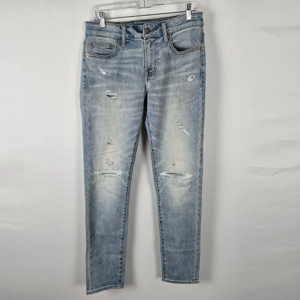 American Eagle Jeans Men's 30 x 32 Blue Skinny Distressed Next Level AirFlex